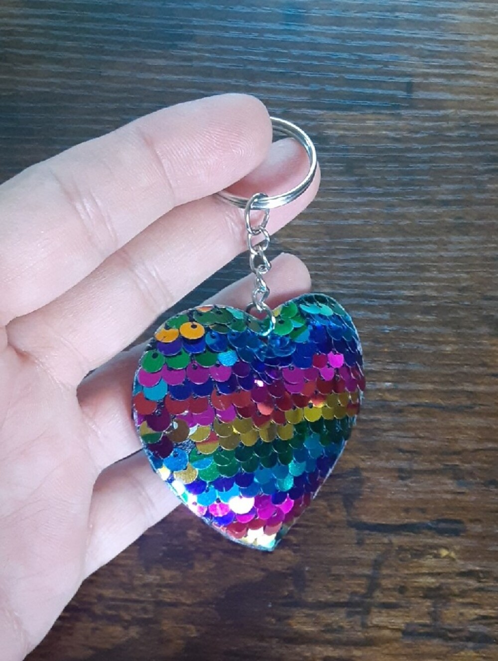 Pick 1 Sequin Heart Keychain - Picture 3 of 9